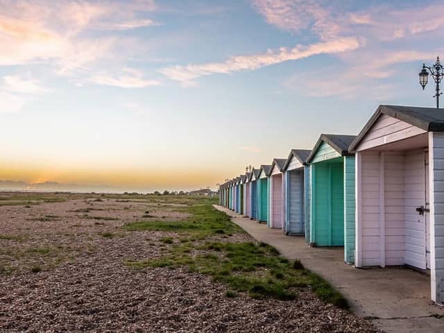 Sunset at Eastney beach huts taken by Andy Connelly. @andyconnellyphoto