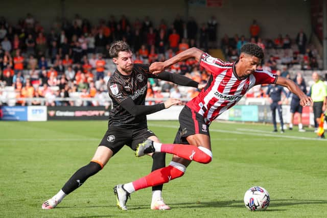 Reeco Hackett has scored twice in nine appearances for Lincoln since joining them from Pompey in the summer. Picture: Alex Dodd/CameraSport