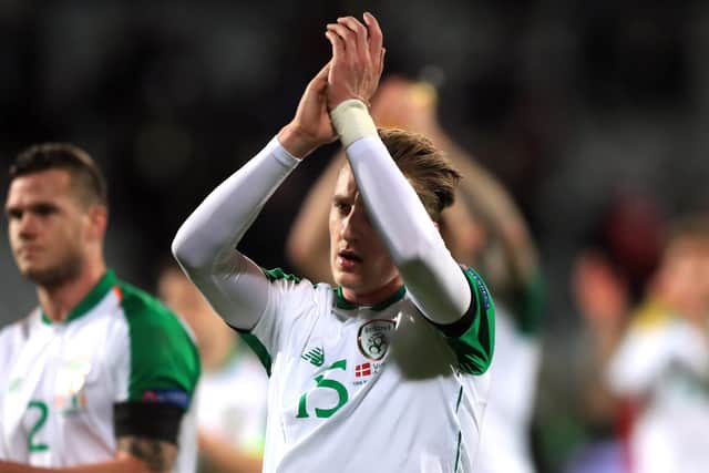 Ronan Curtis applauds after representing Republic of Ireland. Picture: Simon Cooper