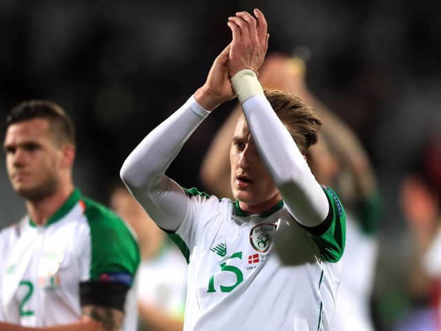 Ronan Curtis applauds after representing Republic of Ireland. Picture: Simon Cooper