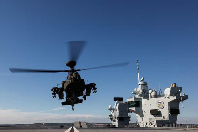 656 Apache Squadron have joined HMS Prince of Wales for Her sea trails. This is the first time the ship has worked with Apache helicopters.