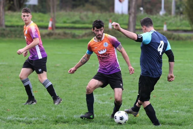 Fundraising (blue) v King George Rovers. Picture: Sam Stephenson.