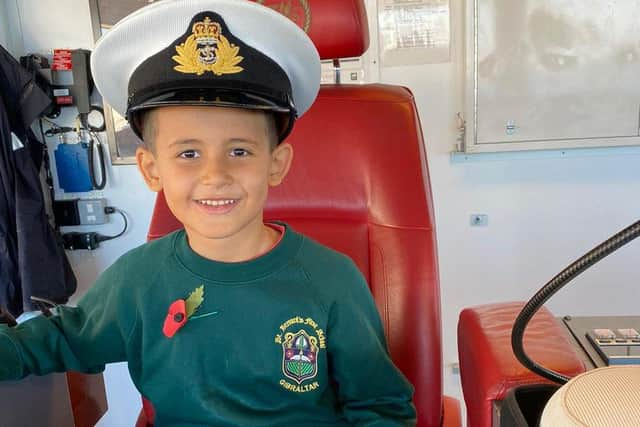 Children in Gibraltar pictured visiting the Portsmouth-based destroyer HMS Dragon. Photo: MoD Gibraltar/Twitter