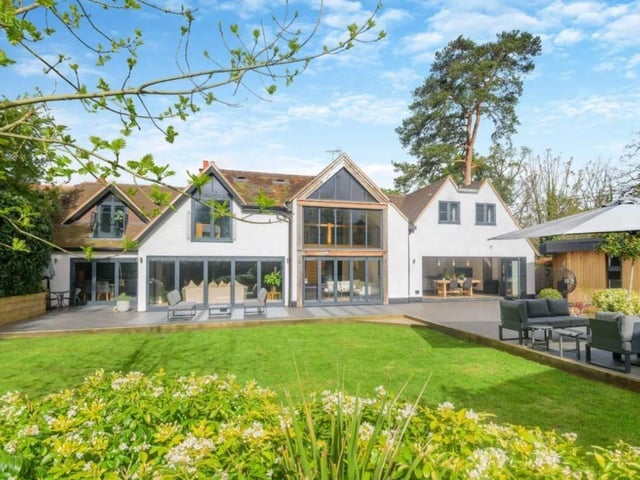This property comes with six bedrooms, five bathrooms and five reception rooms as well as a swimming pool and a gym.