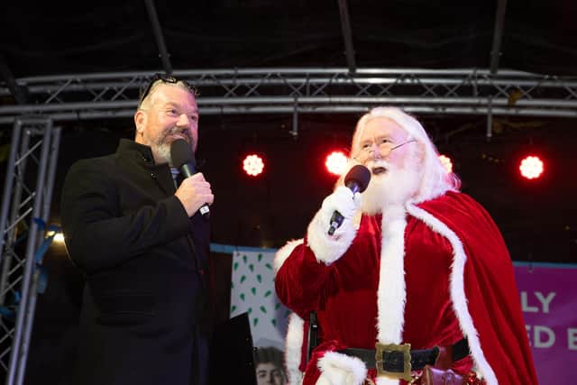 Father Christmas will join Mark Collins for the Christmas lights switch on events. Photos by Alex Shute