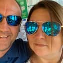 Dom Merrix, 48, of North End, pictured with his partner Sarah Merrix, 44. Dom died in April 2020 with Covid