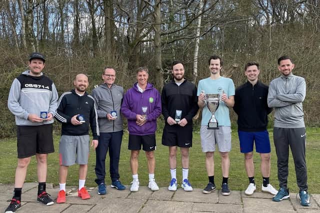 Men’s Solent Cup players (from left) Greg Harold, Antonio Petrella, Martin Wilkinson, Ian Udal, Matt Savage, Andy Herrod-Taylor, Max Parr, Matt Pond