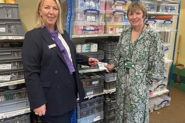 Janine Glanville, Taylor Wimpey Southern Counties (left), and Joanne Kondebeka, Chichester Foodbank