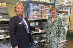 Janine Glanville, Taylor Wimpey Southern Counties (left), and Joanne Kondebeka, Chichester Foodbank
