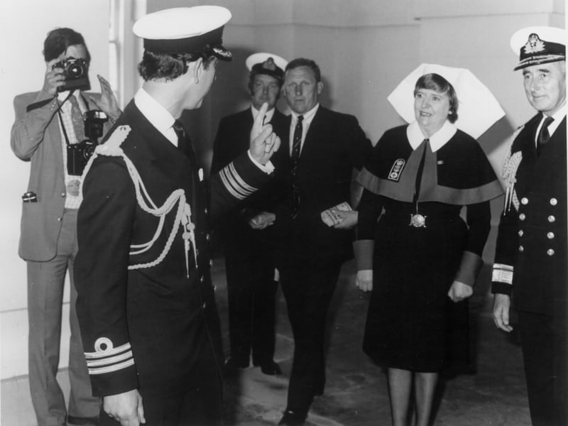 The Prince of Wales visits the Royal Hospital Haslar in 1982