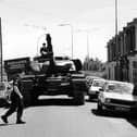 55-Ton Chieftan tank along Island View Terrace, Portsmouth, 1993. The News PP5261
