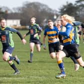 Robert Ellis ran in a hat-trick of tries for Gosport & Fareham at New Milton Picture: Martin Burnett