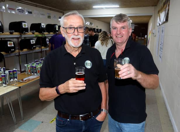 The Wickham Beer Festival taking place at The Wickham Centre in Wickham.Pictured is from left, organisers Gary Martin and Mike Betts.Picture: Sam Stephenson