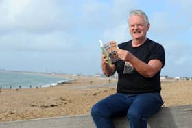 Peter McQuade (67) who now lives in Brighton but is originally from Hayling Island, has published a book called "Raw Hides and Sore Heads" on the Paris to Hayling Cycle Ride he completed in 1986.

Picture: Sarah Standing (171022-1492)