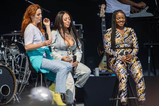 Pictured - Sugababes performing on the Common Stage. Photos by Alex Shute