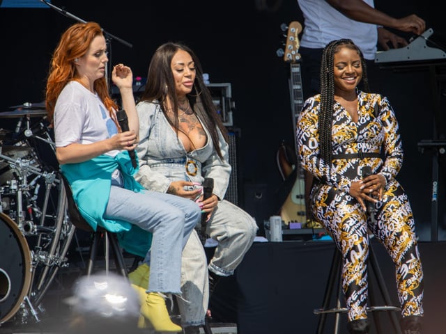 Pictured - Sugababes performing on the Common Stage. Photos by Alex Shute