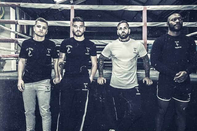 Johnny Bolderson from Knowle Village has launched clothing brand BAD Samaritan to raise awareness of mental health support. Pictured: Modelling shots of Johnny's clothing