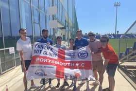 Marlon Pack and Pompey fans in Spain last year.