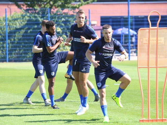 Nathan Thompson; Lee Brown and Conor Chaplin back in the swing of pre-season in June 2018. Picture : Habibur Rahman