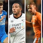 From left to right: Peterborough’s Harrison Burrows, Derby County’s Nathaniel Mendez-Laing, Blackpool’s Jordan Rhodes and Oxford’s Cameron Brannagan all make the League One team of the season so far.