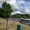 Lakeside has seen queues of more than an hour to board the Park and Ride service running to Victorious Festival.