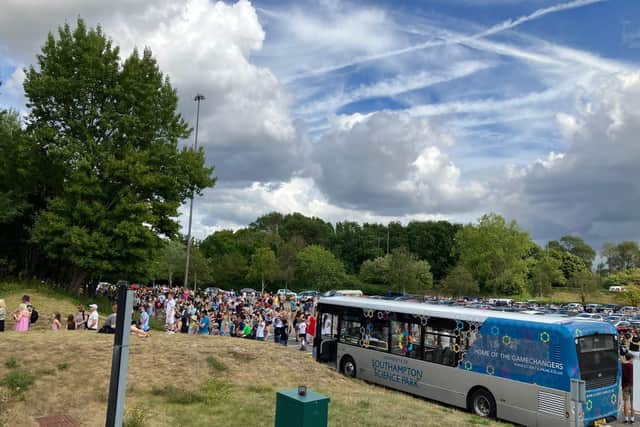 Lakeside has seen queues of more than an hour to board the Park and Ride service running to Victorious Festival.