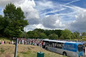 Lakeside has seen queues of more than an hour to board the Park and Ride service running to Victorious Festival.