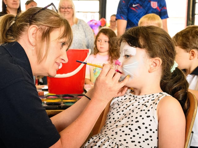 Pictured is: Casey Bayes gets he face painted
Picture: Keith Woodland (100921-59)