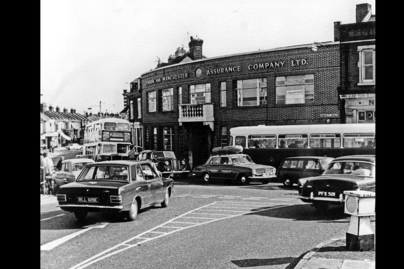 Fratton Bridge roundabout, 1970.