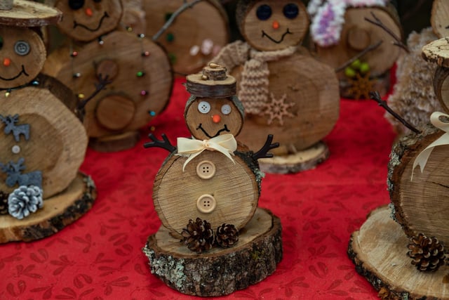 A yuletide wood decoration by Denise Upton. Picture: Mike Cooter (251123)