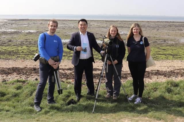 Alan Mak met with Anna Parry and rangers from Bird Aware Solent, who are working to conserve local bird populations.