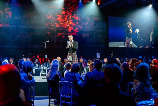 HMS Prince of Wales played host to The Sky’s the Limit Ball, a fundraising event for the Royal Navy and Royal Marines Charity (RNRMC). Pictured: JJ Chalmers