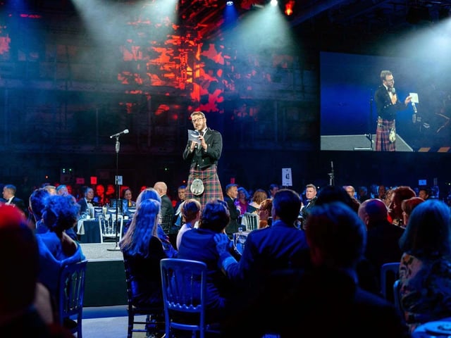 HMS Prince of Wales played host to The Sky’s the Limit Ball, a fundraising event for the Royal Navy and Royal Marines Charity (RNRMC). Pictured: JJ Chalmers