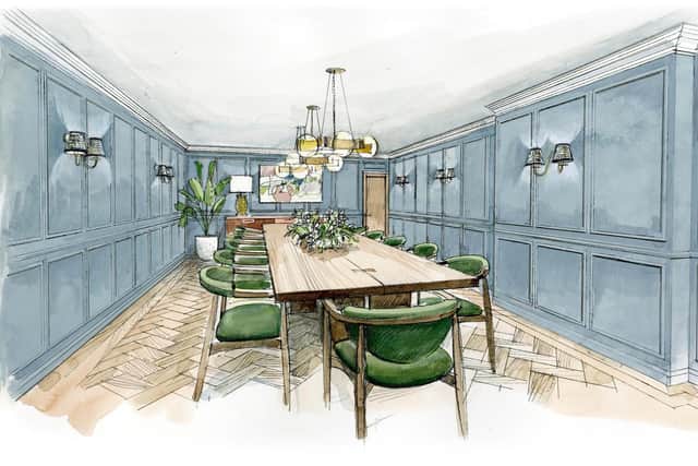 Concept image of Victoria Room - one of the future conference rooms at the Queen's Hotel