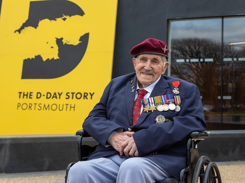 D-Day veteran Arthur Bailey celebrating his 98th birthday at the D-Day Story Museum in Southsea.
Picture: Mike Cooter