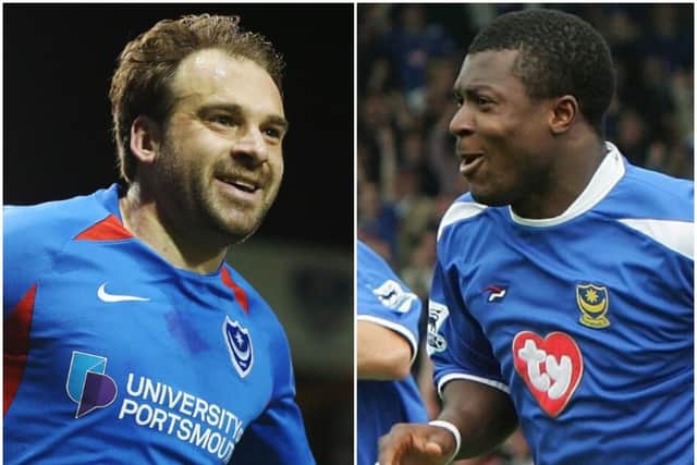Brett Pitman, left, and Yakubu.