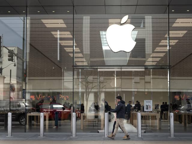 Hampshire County Council is assessing whether it can claim a portion of a huge lawsuit against Apple. Comments made by chief executive Tim Cook allegedly lead to the pension fund losses relating to iPhone sales in China. Picture: Scott Olson/Getty Images