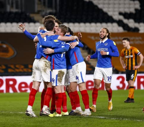 Pompey's victory at Hull put them on top of League One at Christmas - for the second time in three seasons. Picture: Daniel Chesterton/phcimages.com