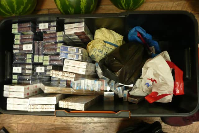 Some of the fake cigarettes seized by trading standards teams from the store in Albert Road, Southsea.