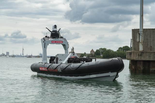 The first crewless boat for general duties with the Royal Navy has been launched, ready for trials to see how it  and similar craft  might fit into the fleet of tomorrow.
John Gasser/BAE Systems