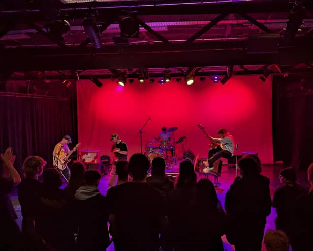 CARSICK performing an exclusive gig for HSDC's students.