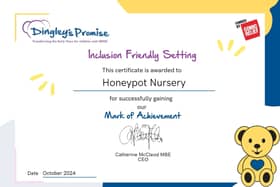 The Dingley's Promise Mark of Achievement certificate