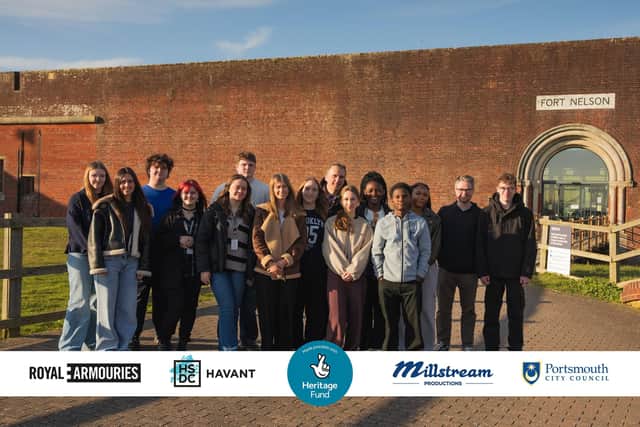 HSDC Havant students outside Fort Nelson.