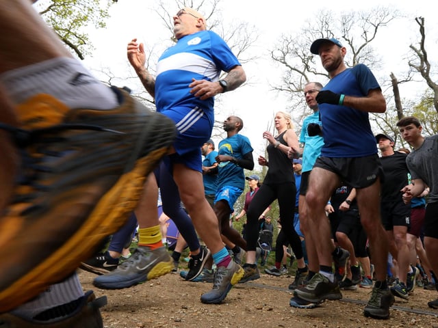 Runners set off at the start of the 500th Havant parkrun at Staunton Country Park on Saturday morning. Picture: Chris Moorhouse (jpns 220423-005)