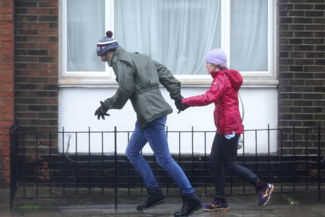 High Street, Old Portsmouth. Storm Ciara. Picture: Chris Moorhouse (090220-41)