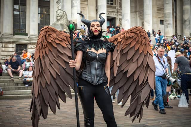 Anna Koussertarim, 42, as Maleficent. Picture: Mike Cooter (070522)