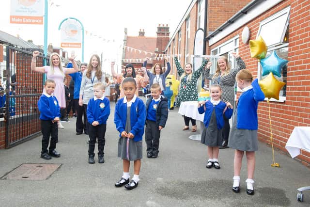 Teachers and pupils excited about the launch of New Horizons Primary School in North End, Portsmouth.  Picture: Habibur Rahman