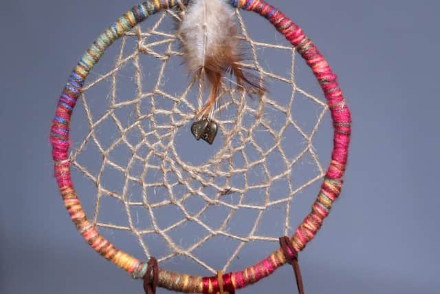 Jayne Terry has started a business making and selling dream catchers. One of the designs pictured at her home in Gosport
Picture: Chris Moorhouse (270221-27)