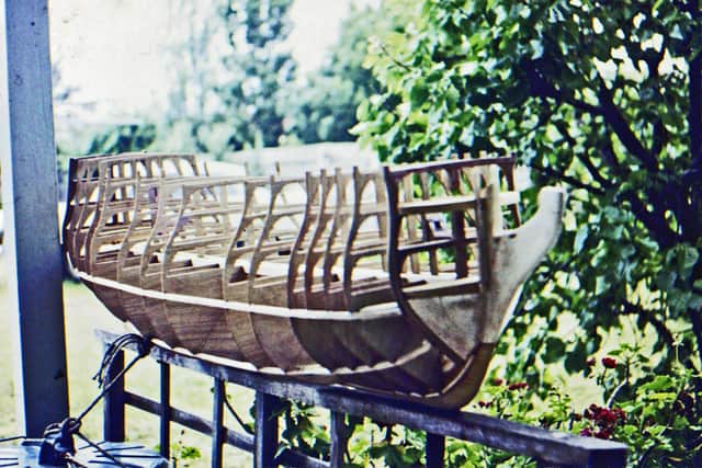 The frame of the model HMS Victory in about 1969
Picture: Michael Byard/Solent News & Photo Agency