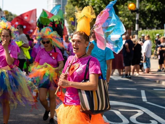 Carnival goers at Queens Street, Portmouth. Photo by Matthew Clark